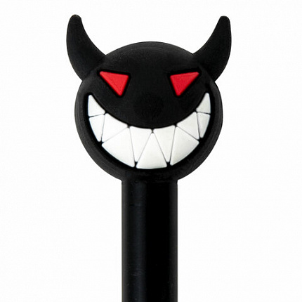 Ручка с топпером шариковая ЮНЛАНДИЯ "Чертёнок", корпус ассорти, СИНЯЯ, пишущий узел 0,7 мм, 143812