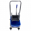 Тележка уборочная BRABIX, 1 съемное ведро 25 л, механический отжим, корзина, металлический каркас, синяя, 601498