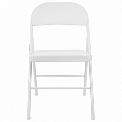 Стул складной BRABIX "Golf Plus CF-003 КОМФОРТ", белый каркас, кожзам белый, В КОРОБЕ, 533028