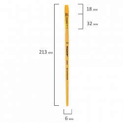 Кисть ПИФАГОР, СИНТЕТИКА, плоская, № 10, деревянная лакированная ручка, с колпачком, пакет с подвесом, 200863
