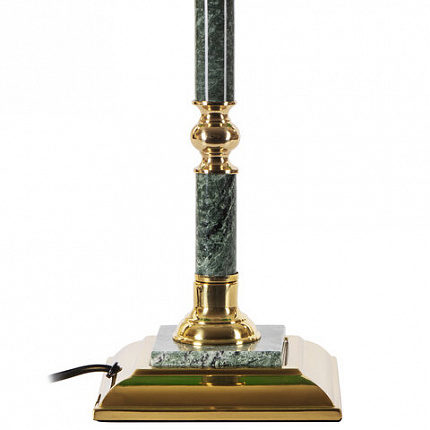Светильник настольный из мрамора GALANT, основание - зеленый мрамор с золотистой отделкой, 231197