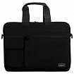 Сумка портфель HEIKKI NOVATION (ХЕЙКИ) с отделением для ноутбука 13-14", багажная лента, черная, 28х38х3 см, 272594
