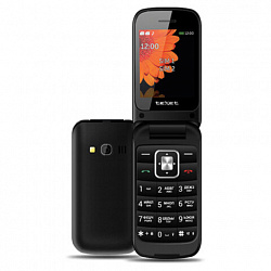 Телефон мобильный TEXET TM-422, 2 SIM, 2,4", раскладной, microSD, FM, MP3, Bluetooth, камера, фонарик, черный, 127115