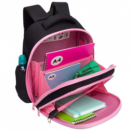 Ранец GRIZZLY анатомическая спинка, c брелоком, для девочек, "YUMMY", 36х28х20 см, RAz-586-14/1