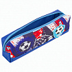 Пенал ЮНЛАНДИЯ, 1 отделение, полиэстер, "Football", синий, 19х4х6 см, 270270