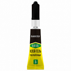 Клей-гель секундный суперклей УЛЬТРАПРОЧНЫЙ, блистер, 3 грамма, RABBITEX (РАББИТЕКС) "ДВА СЛОНА", 609812