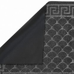 Коврик придверный 60х90 см, СЕРЫЙ, грязезащитный, 430 г/м2, фактурный рисунок ЧЕШУЙКИ, ЛЮБАША, 701061