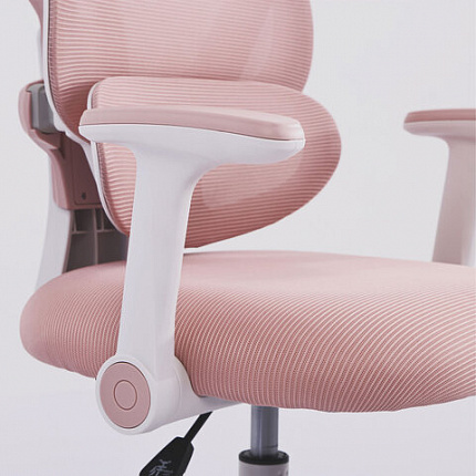 Кресло детское с подставкой для ног BRABIX KIDS "MG-220", сетка/ткань TW, розовое, 533314