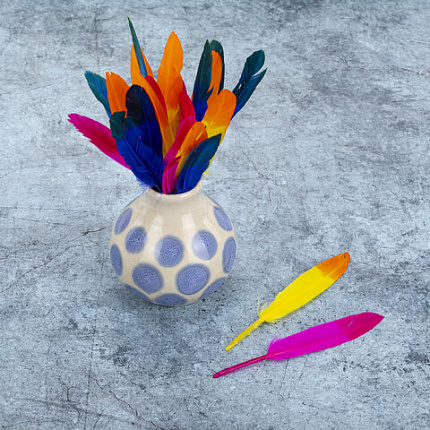 Перья декоративные прямые, 10-15 см, 24 шт., 6 цветов, двухцветные, ассорти, ОСТРОВ СОКРОВИЩ, 661381