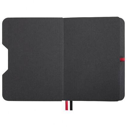 Блокнот А5 (162х218 мм), BRAUBERG "NOTE", под кожу софт-тач, с резинкой, 80 л., клетка, красный, 113439