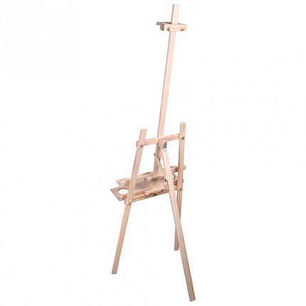 Мольберт напольный из сосны Лира с полкой, 170х55х70 см, высота холста до 107 см, BRAUBERG ART CLASSIC, 192261