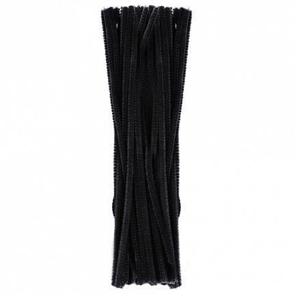 Проволока синельная для творчества "Пушистая", черная, 30 шт., 0,6х30 см, ОСТРОВ СОКРОВИЩ, 661534