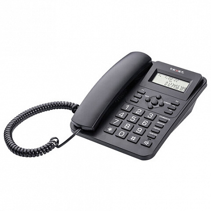 Телефон TEXET TX-264, АОН, спикерфон, тон/импульсный режим, часы/будильник, SOS, повтор, черный, 127218