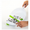 Совок для мусора КОМПЛЕКТ+ щетка сметка, пластиковые, резиновая кромка, бело-зеленый, ЛЮБАША, 603615