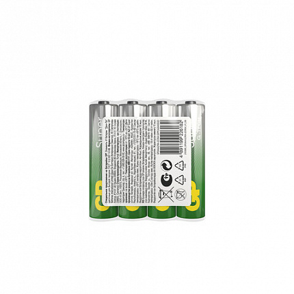 Батарейки КОМПЛЕКТ 4 шт., GP Super G-Tech, AAA (LR03, 24А), алкалиновые, мизинчиковые, в пленке, 24AR, 24ARS-2SB4