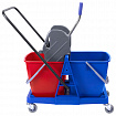 Тележка уборочная BRABIX, 2 съемных ведра 23 л, механический отжим, пластиковый каркас, 606659