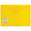 Папка-конверт с кнопкой BRAUBERG А4 до 100 л. прозрачная желтая СВЕРХПРОЧНАЯ 0,18 мм, 270472
