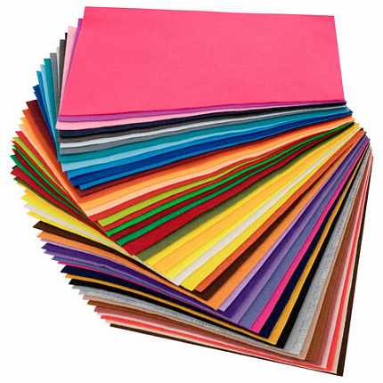 Фетр мягкий А4, 1 мм, 50 листов, 50 цветов, плотность 160 г/м2, ОСТРОВ СОКРОВИЩ, 665473