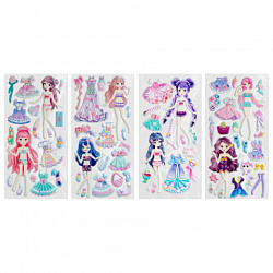 Наклейки зефирные "Переодевашки", 19,5х9,5 см, ассорти 4 вида, FUNSTER (ФАНСТЕР), 666103