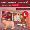 Пластилин скульптурный МЯГКИЙ ТЕРРАКОТОВЫЙ "Секреты художника", 1 кг, BRAUBERG ART, 107498