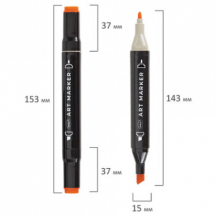 Маркеры для скетчинга двусторонние, НАБОР 120 шт., текстильный чехол, WBZ (ВБЗ), 152576