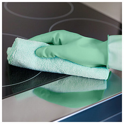 Перчатки VILEDA многоцелевые латексные, МНОГОРАЗОВЫЕ, х/б напыление, ПРОЧНЫЕ, XL (очень большой), зеленый, 174367