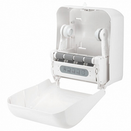 Диспенсер для полотенец в рулонах LAIMA PROFESSIONAL ORIGINAL (Система H1), механический, с автоотрезом листа, ABS-пластик, 605764