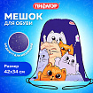 Мешок для обуви ПИФАГОР, 1 отделение, 42х34 см, "Кошачий привет", 272382