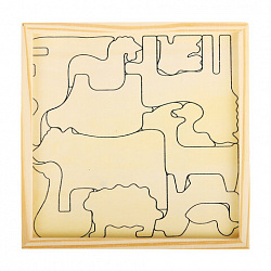 Пазл деревянный развивающий для детей "Домашние животные", 17х17 см, BRAUBERG KIDS, 665251