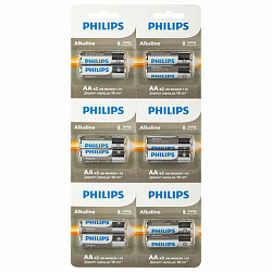 Батарейки алкалиновые КОМПЛЕКТ 2 шт. (отрывной блок) PHILIPS Entry, АА (LR6, 24А), блистер, Б0064636