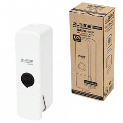 Дозатор для жидкого мыла LAIMA PREMIUM НАЛИВНОЙ, 0,3 л, белый, ABS-пластик, 609498