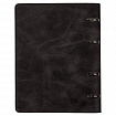 Тетрадь на кольцах А5 (180х220 мм), 120 листов, под кожу, клетка, BRAUBERG "Main", черный, 402004
