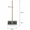 Лопата снеговая 49х30см, алюминиевая усиленная ребрами жесткости, ДЕРЕВЯННЫЙ черенок 120см, армирующая металлическая планка на клепках, ЛТСЕ