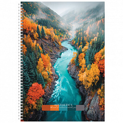 Тетрадь А4 96 л. STAFF College гребень, клетка, офсет №2 ЭКОНОМ, обложка картон, ПРИРОДА, 405619