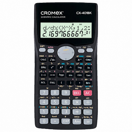 Калькулятор инженерный CROMEX CX-401BK (155х80 мм), 401 функция, 10+2 разрядов, черный, 273833