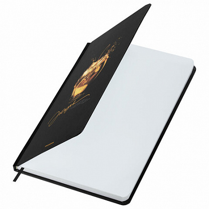 Ежедневник недатированный с резинкой А5 145х203 мм, BRAUBERG, твердый, фольга, 128 л., "Apple", 116294