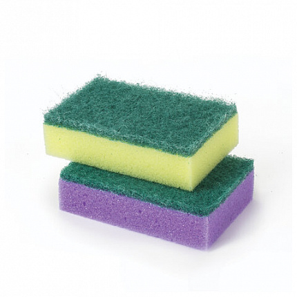 Губки для посуды 9,6х6,4х2,7 см, КОМПЛЕКТ 10 шт., MAXI, поролон с абразивным слоем, ОФИСМАГ К0012, 601553