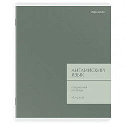Тетрадь предметная MonoPastel 48 л., пластиковая обложка, АНГЛИЙСКИЙ ЯЗЫК, клетка, подсказ, BRAUBERG, 405503
