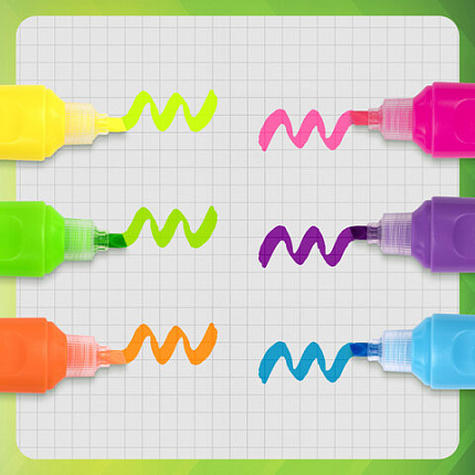 Набор текстовыделителей 6 НЕОНОВЫХ ЦВЕТОВ, STAFF "EVERYDAY HL-720", линия 1-5 мм, скошенный наконечник, 152556