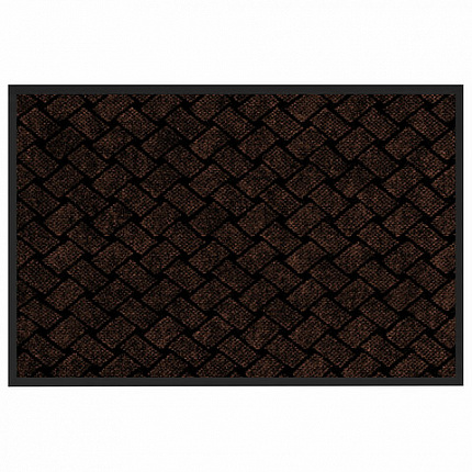 Коврик придверный 60х90 см, КОРИЧНЕВЫЙ, влаго-грязезащитный, 450 г/м2, плетение, PRIMILA (ПРИМИЛА) KRAFT, 701049