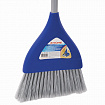 Совок для мусора КОМПЛЕКТ щетка + 2 рукоятки по 66 см металлические, резиновая кромка, синий, LAIMA, 601474