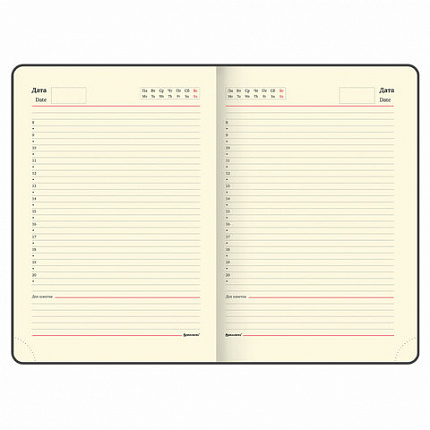 Ежедневник недатированный БОЛЬШОЙ ФОРМАТ (175х247 мм) В5, BRAUBERG "Alligator", под матовую крокод. кожу, 160л, крем.блок, т-корич, 124969