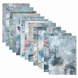 Бумага для скрапбукинга 15х21 см "Текстуры", двусторонняя,12 листов, 240 г/м2, ОСТРОВ СОКРОВИЩ, 665443