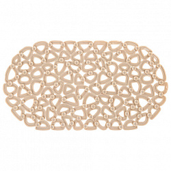 Коврик для ванны противоскользящий 68х37 см, "Треугольники", овальный, бежевый, ПВХ, PRIMILA (ПРИМИЛА), 700380