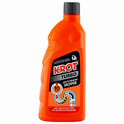 Средство для прочистки канализационных труб 1 кг, КРОТ "Turbo", гель, 4000044