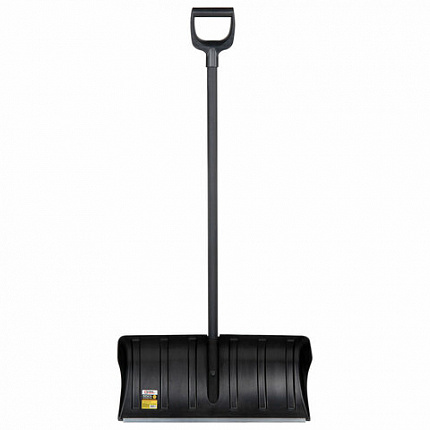 Лопата снеговая 60х28 см "СКРЕПЕРОК" ребра жесткости, алюминиевая планка, черенок с V-образной ручкой, ГРАНДМАСТЕР, 700333