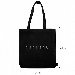 Сумка шоппер BRAUBERG, канвас, 40х35 см, черный, "Minimal", 274649