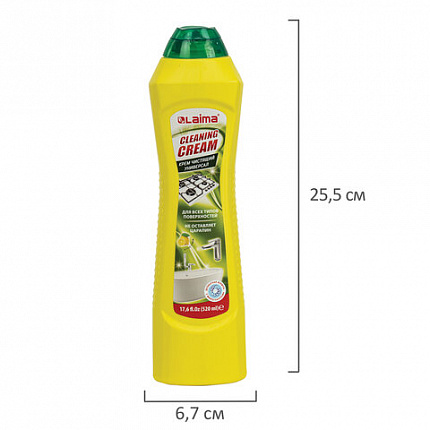 Чистящее средство универсальное крем 520 мл, LAIMA PROFESSIONAL "Лимон", 608660