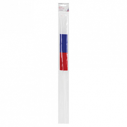 Флаг России ручной 30х45 см, без герба, с флагштоком, BRAUBERG/STAFF, 550182, RU14