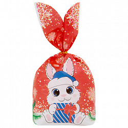 Пакетик подарочный НАБОР 35 штук, новогодний, 13,8х23 см, с зажимами, полиэтилен, ЗОЛОТАЯ СКАЗКА, 592423